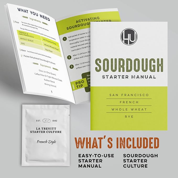 Sourdough Starter Culture French Style - Artisinal Dehydrated Sourdough Culture - Homemade Artisan Bread - Fast Activating - Dehydrated Live Culture Bread Mix - Easy Instructions - KOSHER - By LA Trevitt