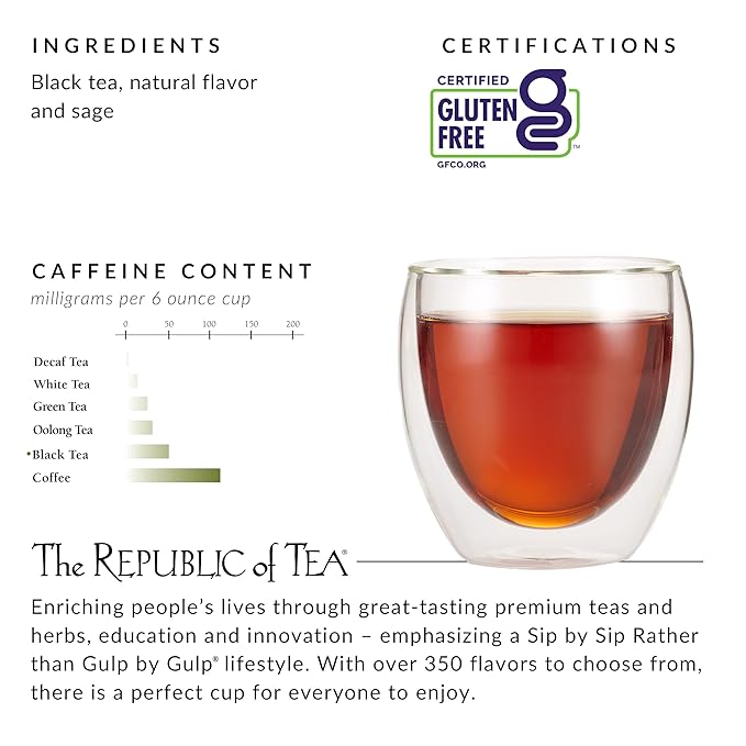 The Republic of Tea - Blackberry Sage Black Tea | 50 Tea Bags, Gourmet Black Tea