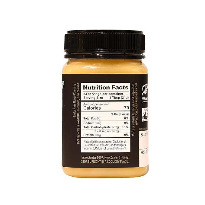 Taylor Pass Honey Co Creamed Clover Honey | Raw Creamed New Zealand Honey | Naturally Sweet & Velvety | Non-GMO, Halal, B Corp Certified | BPA-Free Jar | 1 lb 1.6 oz