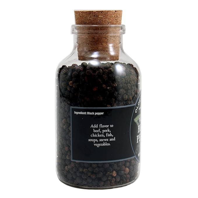 Olde Thompson Whole Black Peppercorns, Refill for Pepper Grinders, 6 Ounce