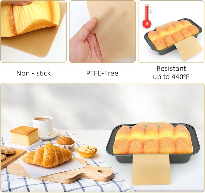 100 Sheets Loaf Pan Liners, Non-Stick Parchment Paper for Baking Toast,Sourdough,Cakes, Banana Bread, Ideal Bread Pan Liners for Baking(Rectangular 10in)