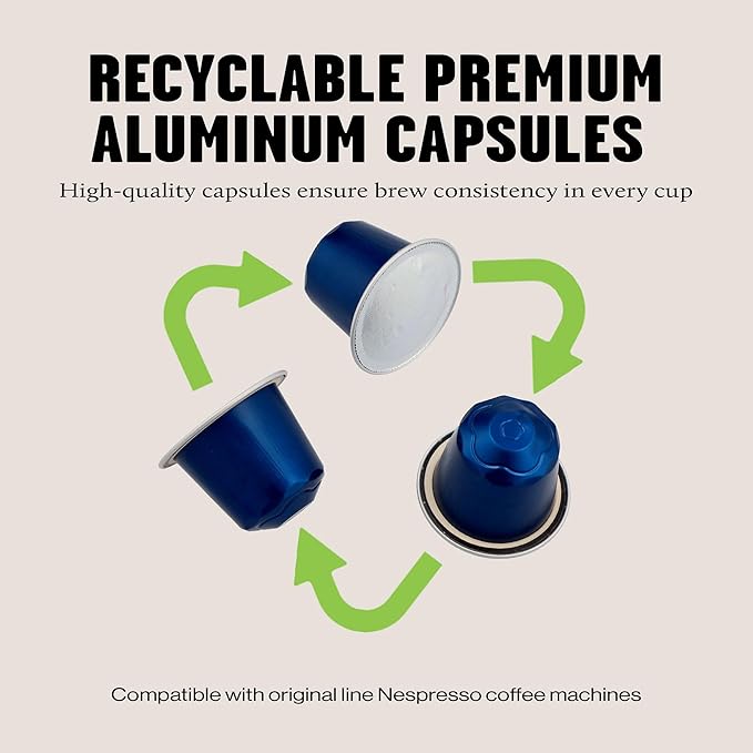 Daddy De Clieu Ma Chérie Coffee Pods (Rich & Chocolatey, Brazil & Columbia Casablanca, 100% Arabica Blend), Compatible with Nespresso Original Line Machines, Recyclable Aluminum Capsules, 70 Count