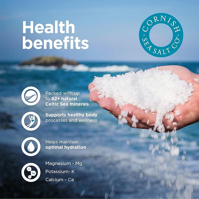 Cornish Sea Salt & Peppery Seasoning | Cooking & Hydration | Hand-Harvested in Celtic Waters | 2.1 oz Resealable Tub (Pack of 1)