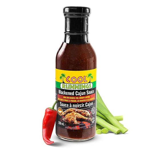 Cool Runnings USA Blackened Cajun Sauce, 350 ml - Bold and Smoky Louisiana-Style Marinade for Grilled Meats, Seafood, and Vegetables, Perfect for Short Ribs