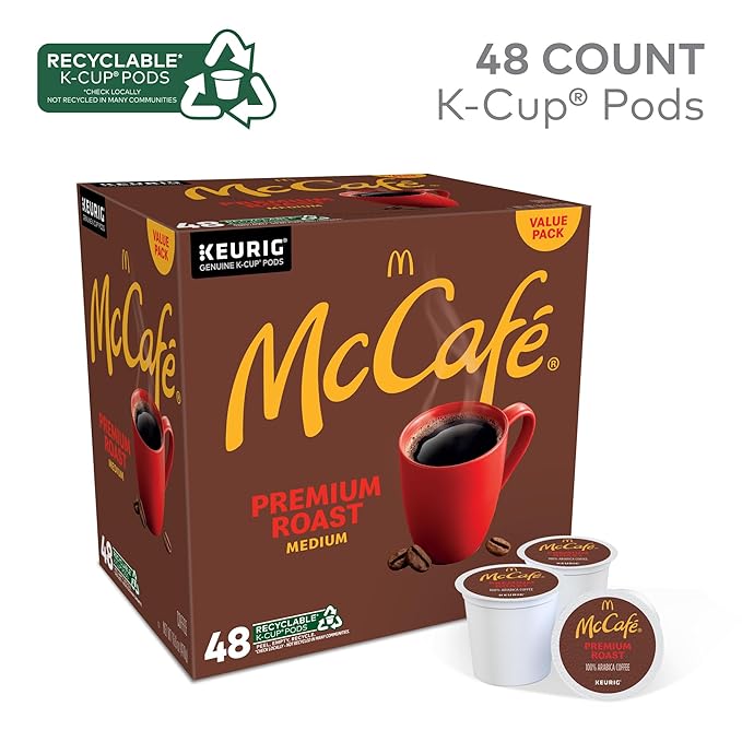 McCafé Premium Roast, Keurig Single Serve K-Cup Pods, Medium Roast Coffee Pods, 48 Count