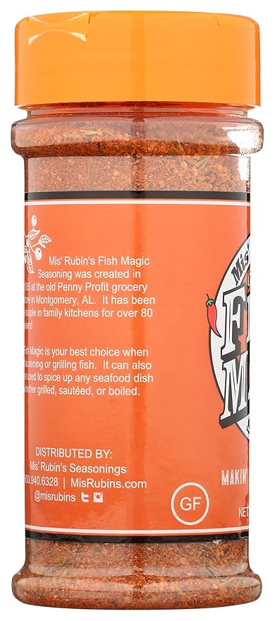 Magic Fish Seasoning, Cajun Seasoning, Savory, Spicy & Finger Licking Good ??Catfish, Bass, Salmon, Shrimp Seasoning ??Dry Rub For Fish & Seafood Seasoning for Paella, Jumbo, or A Fish Fry (5 oz)