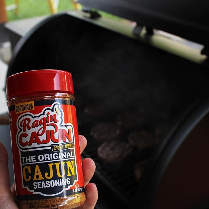Original Cajun Seasoning - 8 oz, Less Salt, Low Sodium, No MSG, All Natural - Authentic Louisiana Spice for Grilling and Cooking Fish, Chicken, Steak, Soup, Seafood & Gumbo by Ragin' Cajun