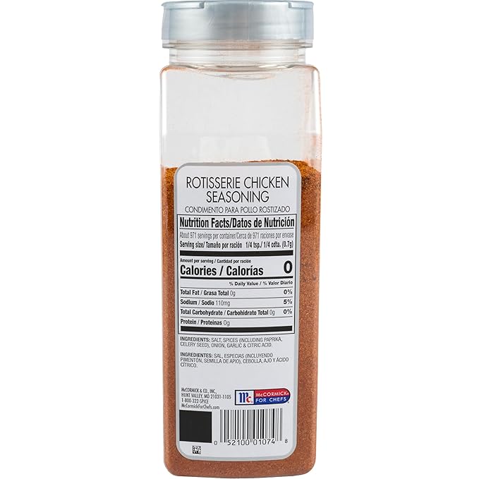 McCormick Culinary Rotisserie Chicken Seasoning, 24 oz - One 24 Ounce Container Chicken Seasoning Rub to Create Authentic, Slow Roasted Rotisserie Flavor