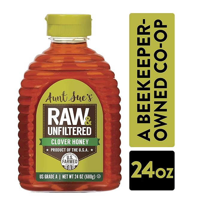 Aunt Sue Raw & Unfiltered USA Clover Honey From Local USA Beekeepers, 24 oz