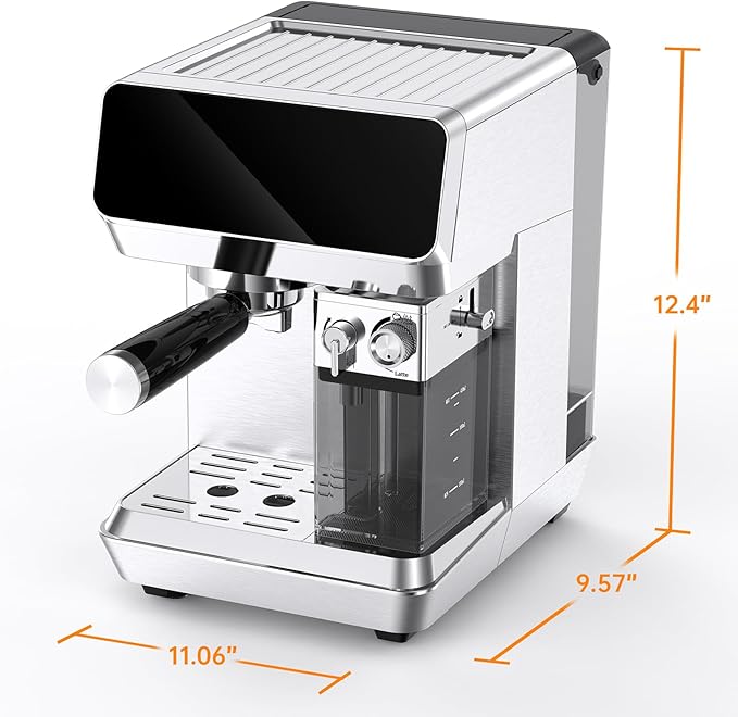 Cappuccino Machine Dual Boiler, Espresso Machines Dual Boiler 20Bar with Touchscreen, Automatic Milk Frother Compact Cappuccino Expresso Maker For For Home, Office