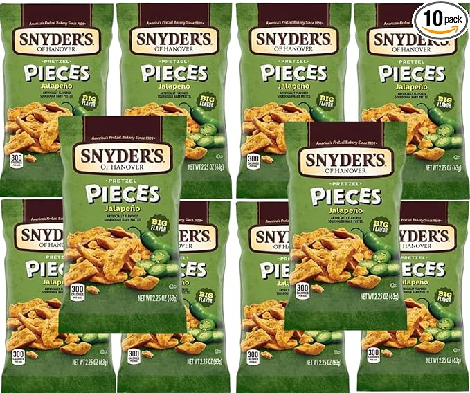 Snyder?셲 Jalape챰o Pretzel Pieces, 2.25 oz, 10 Bags Pack Set