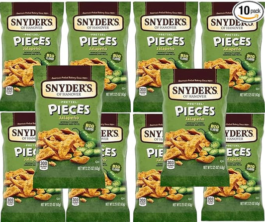 Snyder?셲 Jalape챰o Pretzel Pieces, 2.25 oz, 10 Bags Pack Set