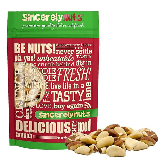 Sincerely Nuts Raw No Shell Brazil Nut, 1lb - Fresh Whole Unsalted Brazilian Nuts - Healthy, Kosher, Vegan & Gluten Free Gourmet Snack Food - All Natural Keto/Paleo Friendly Weight Loss Treat