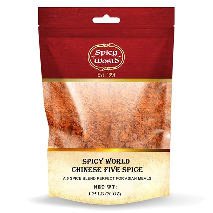 Spicy World Chinese Five Spice Powder 1.25 Pound (20oz) Bag - Great for Asian meals, Chinese 5 Spice Seasoning, Cinnamon, Fennel Seed, Cloves, Star Anise & Black Pepper