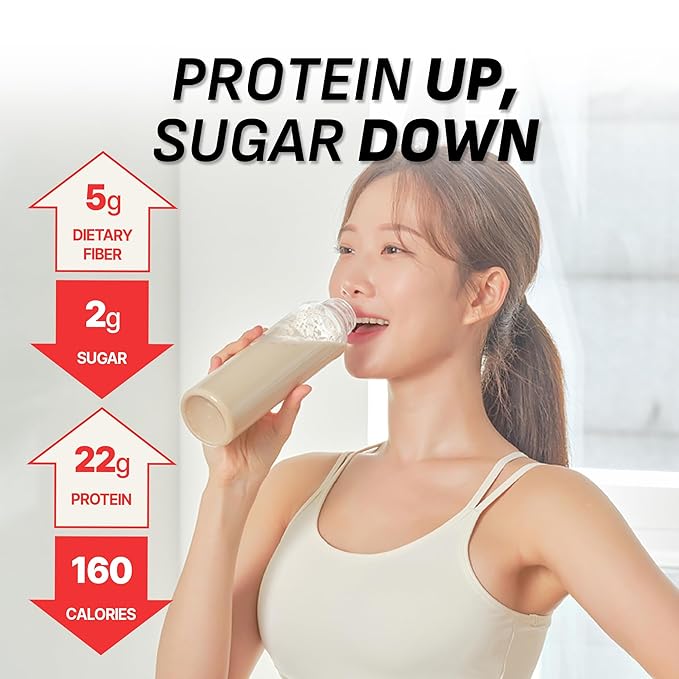 Black Sesame Protein Shake, 22g Protein, Low Sugar, Keto-Friendly Meal Replacement Shake, 22.22oz, 14 Servings, With Crunchy Protein Balls