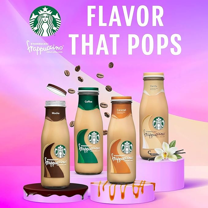 Starbucks Frappuccino Lite, Sea Salt Caramel Gelato, 9.5 Fl Oz Bottles (Pack of 12)
