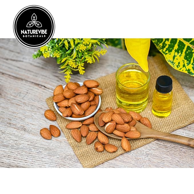 Naturevibe Botanicals Sweet Almond Oil 32oz and Fractionated Coconut Oil 32oz |Oil Combo