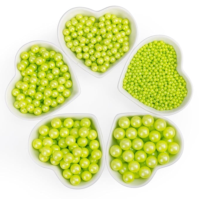 Edible Green Pearl Sprinkles,130g/4.58oz,Halloween Pearls Mix Size Sugar Sprinkle for Cake Decorating,Baking Edible Candy,Cake Decorations,Cupcake Toppers,Cookie Donuts Ice Cream Toppings,Birthday Party Christmas Supplies