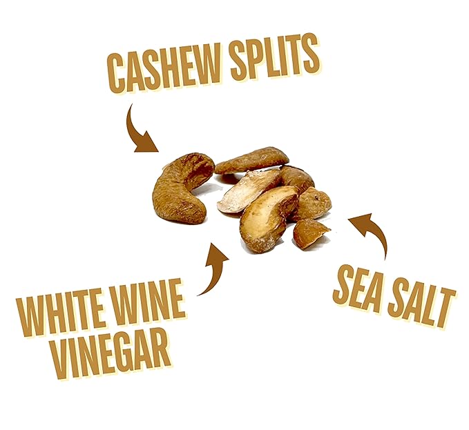 Salt & Vinegar Cashews, Flavored Cashew Splits, Clean Ingredient Flavored Nuts, 11 Ounce Resealable Bag