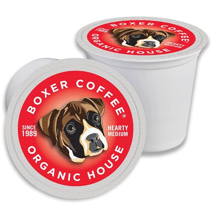 Boxer Coffee 52ct Organic House Blend ??Certified Organic Medium Roast Coffee Pods ??Specialty Grade, Artisan Single-Serve Cups ??Compatible with Keurig K-Cup Brewers