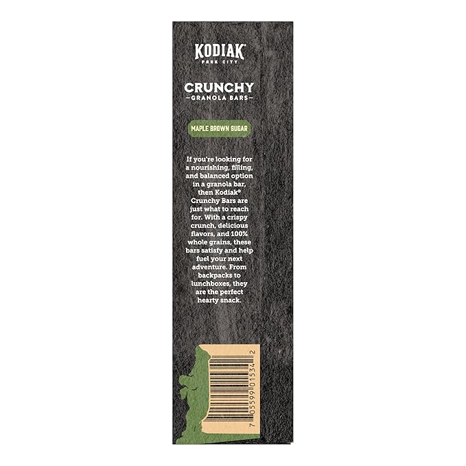 Kodiak Cakes Protein Crunchy Granola Bar, Maple Brown Sugar, (Pack of 12 Boxes)