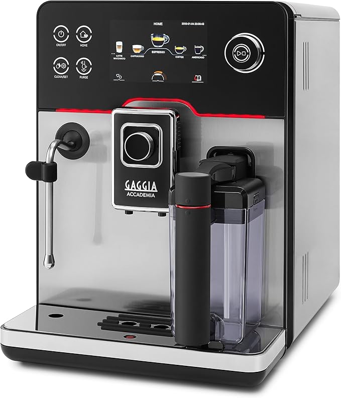 Gaggia Accademia Luxury Italian Fully Automatic Espresso Machine with 19 Customized drink settings,0.5 Liters,RI9782/46 Brushed Stainless