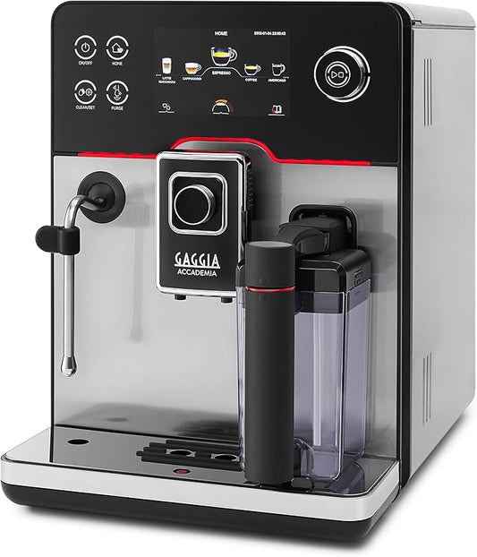 Gaggia Accademia Luxury Italian Fully Automatic Espresso Machine with 19 Customized drink settings,0.5 Liters,RI9782/46 Brushed Stainless