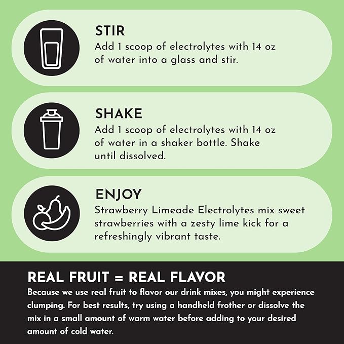 Strawberry Limeade Electrolytes ??30 Serving Bag ??Clean Hydration Drink Mix with Essential Minerals ??Remineralizing Formula ??No Sugar Added ??Natural Energy & Cramp Support ??Vegan, Non-GMO