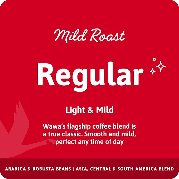 Wawa Mild Roast Single Cup Coffee Pods, 12 Pods, 1 Box, Regular Smooth & Balanced Classic Blend, Single Serve, Slightly Sweet, 100% More Responsibly Sourced from Rainforest Alliance Certified Farms