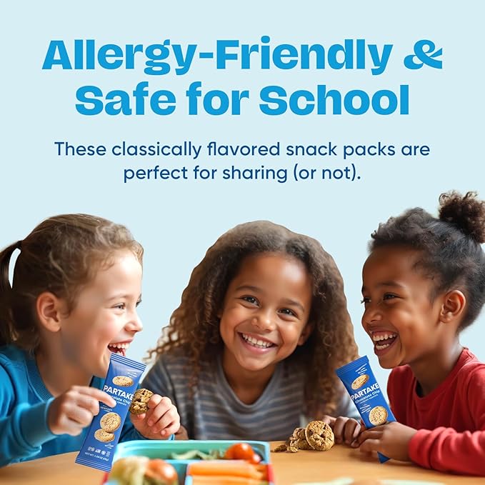 Partake Gluten Free Crunchy Cookies Variety Pack (Chocolate Chip, Ginger Snap, Graham Cracker) - Vegan - Free From the Top 9 Allergens Including Dairy, Wheat, Soy, Eggs, & Peanuts - Non GMO - Safe School & Office Snack (4 Pack, 5.5oz Boxes)