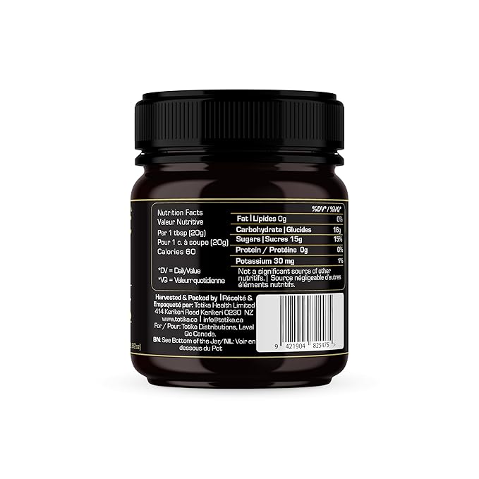 Tōtika Nature Mānuka Honey, 100% Pure Raw New Zealand Honey for Enhanced Well-Being and Digestive Health Benefits MGO 1050+