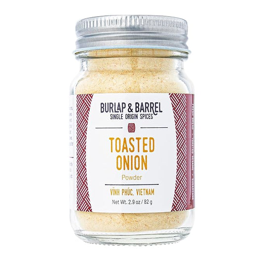 Burlap & Barrel Toasted Onion Powder – Rich, Savory-Sweet Flavor – Flavorful Onion Seasoning for Cooking – As Seen On Shark Tank - 2.9oz Glass Jar
