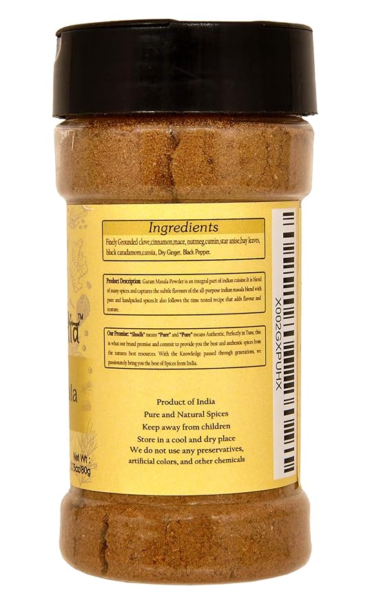 Shudh India Garam Masala Indian Spice Blend PET Jar ~ All Natural, Salt-Free | Vegan | No Colors | Gluten Friendly | NON-GMO | Indian Origin