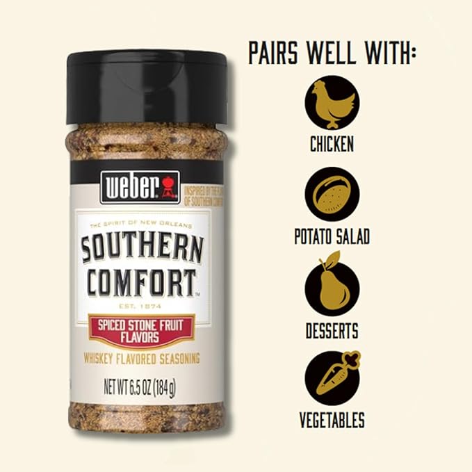 Weber Southern Comfort Whiskey Flavored BBQ Seasoning, 6.5 oz