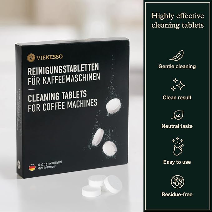 Cleaning tablets for fully automatic coffee machines - Highly effective tablets for all coffee machines e.g. Miele, Breville, Nespresso I environmentally friendly cleaner