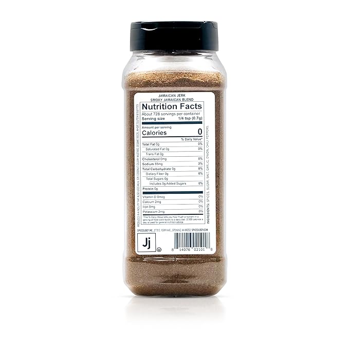 Spiceology - Jamaican Jerk Smoky Caribbean Rub - BBQ Rubs, Spice Blends and Seasonings - Use On: Seafood, Beef, Chicken, Pork, Chili, Squash, Nuts, Vegetables, and Sweet Potato Fries - 18 oz