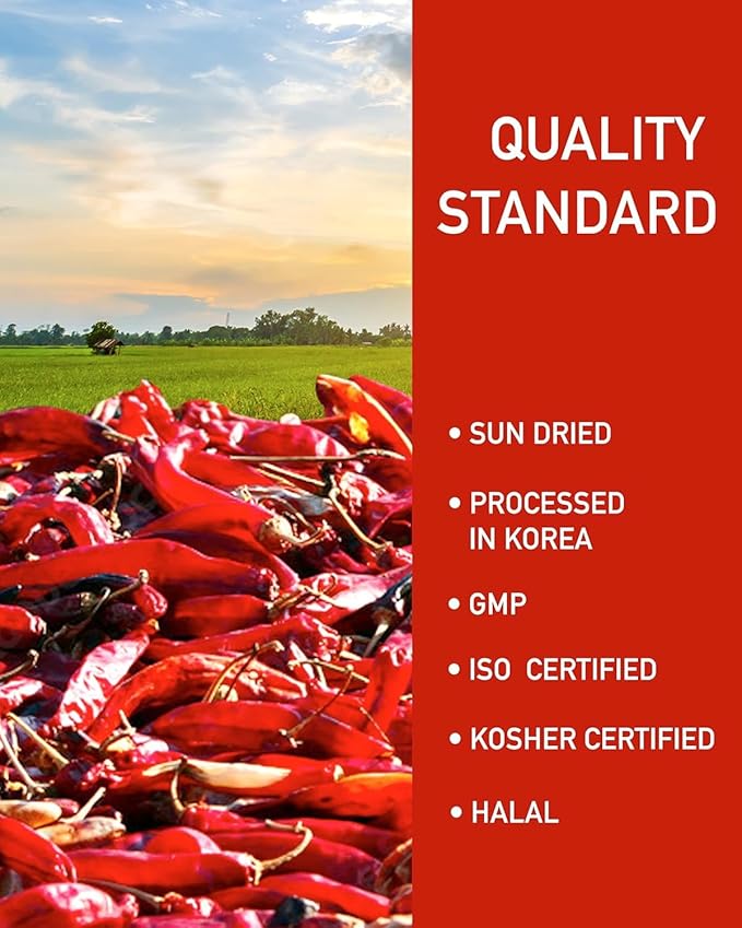 Taekyung Chili Powder For Paste (Fine, 5LB) - Korean Gochugaru. Red Pepper Spice Seasoning for Asian Food. MSG Free.
