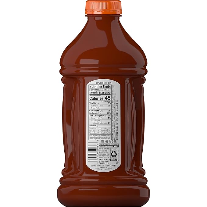 V8 Spicy Hot 100% Vegetable Juice, Vegetable Blend with Tomato Juice, 64 Ounce Bottle (Pack of 2)
