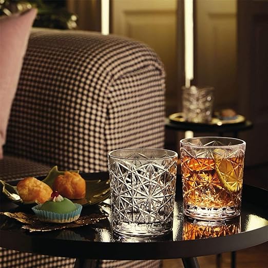 Bormioli Rocco Bartender Stone 13.25 oz. Double Old Fashioned DOF Drinking Glasses, Clear, Set of 6