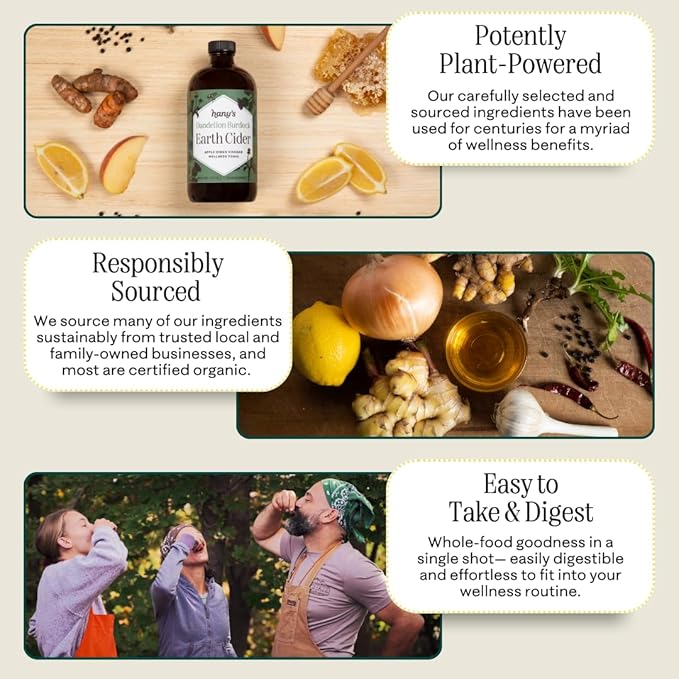Hany's Harvest Dandelion Burdock Earth Cider ??8 fl oz | All-Natural Wellness Tonic, Apple Cider Vinegar | Non-GMO, Gluten-Free, Handcrafted