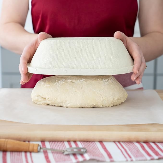 Bulka Small Oval 500g Banneton Bread Proofing Basket Pressed Wood Pulp Brotform - Plane Non-Stick Batard Sourdough Banneton Basket, Made in Germany.