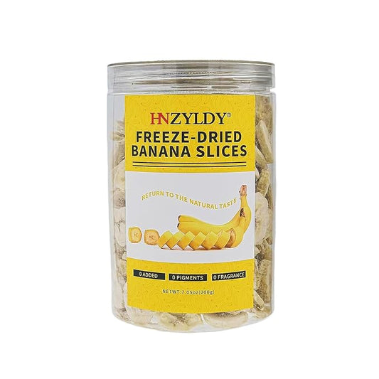 Freeze-Dried Banana Slices, 7oz (200g) No Sugar Added Crispy Dried Fruit Snacks for Hiking, Camping, Travel & On-the-Go Snack