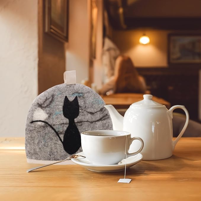 Glaciart One Wool Teapot Cozy Kettle Cover | Dome Shaped Large Tea Cosy, Kettle or French Press | Handmade & Needle Felted from Natural Wool | Warms Up to 2 Hours | Great as Gift
