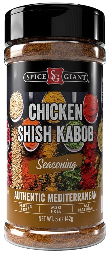 Chicken Shish Kabob Seasoning 5 oz | Chicken Shish Kabob Spice Blend | All Purpose, All Natural, Authentic Mediterranean Blend, Middle Eastern. Spice Giant