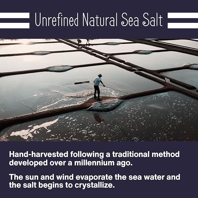 Le Marinier French Sea Salt Grey Coarse, 1.1lb - 18oz Pack of 2. Mineral Rich Unrefined French Sea Salt 100% Natural, Hand Harvested (1.1lb Grey Coarse - Pack of 2)