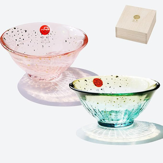 Japanese drinkware gift Handcrafted Mini Glass Set Elegant Japanese Sake Cups Perfect for Any Occasion Made in Japan (Sakura and Moonlight, Sake Glass (2.5 fl oz))
