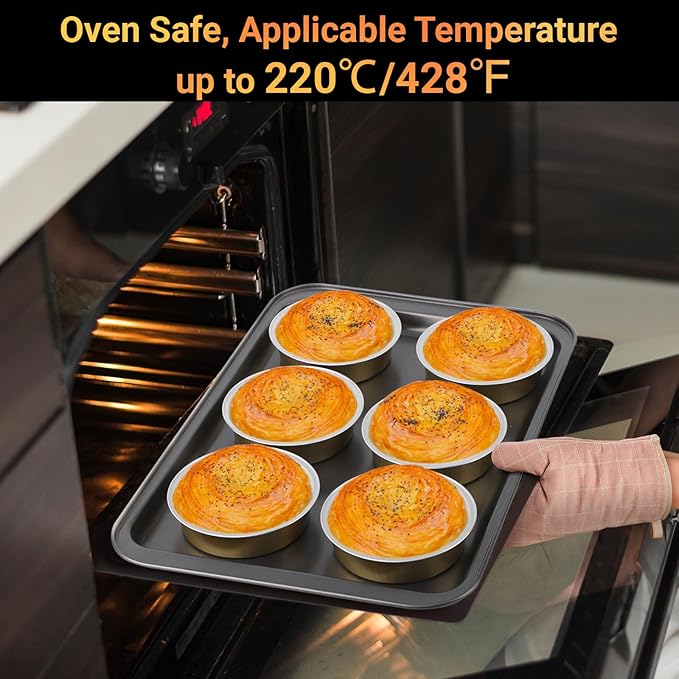 Beasea Aluminum Ramekins 100 Pack, 7.3oz 215ml Disposable Ramekins Foil Cups No Lids 4" Baking Ramekin Cup Cupcake Aluminum Mini Baking Cups for Party - Golden