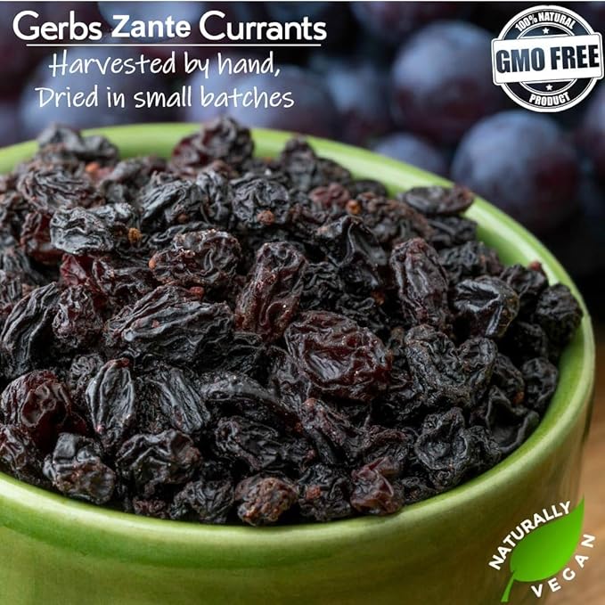 Gerbs Dried Zante Currants 1 lb. | Unsulfured, No Additives, Resealable Bag | Naturally Bold & Sweet Flavor | Top 14 Allergen-Free