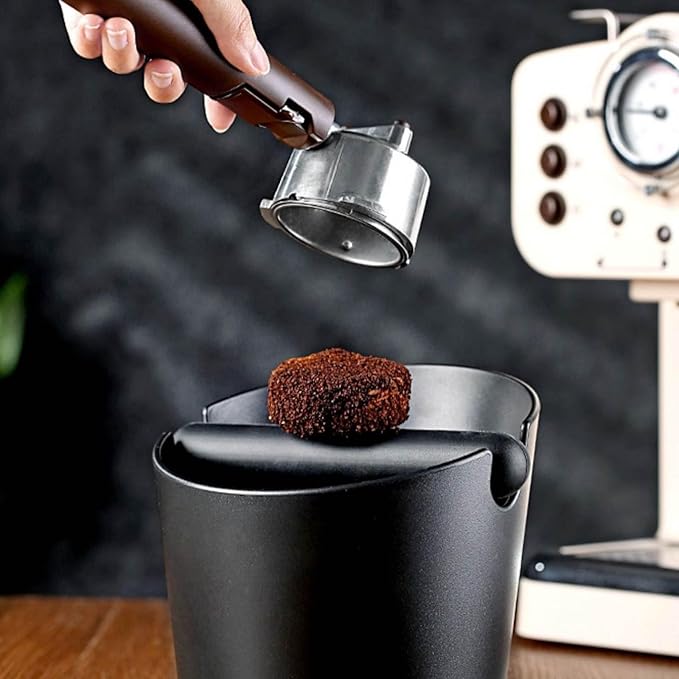 Espresso Knock Box 5inch, Coffee Knock Box Silicone Coffee Tamper Mat Espresso Machine Accessories, Come with Removable Knock Bar and Anti-Slip Base for Home Office, Barista Tools for Bar Shop