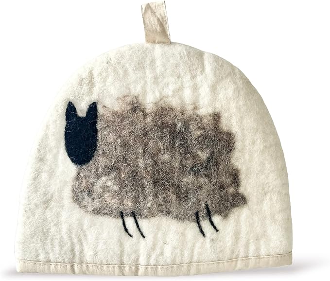 Glaciart One Wool Teapot Cozy Kettle Cover | Dome Shaped Large Tea Cosy, Kettle or French Press | Handmade & Needle Felted from Natural Wool | Warms Up to 2 Hours | Great as Gift